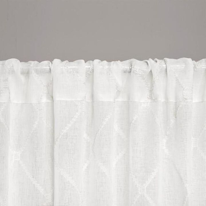 Belen Kox Embroidered Diamond Sheer Window Curtain, Belen Kox