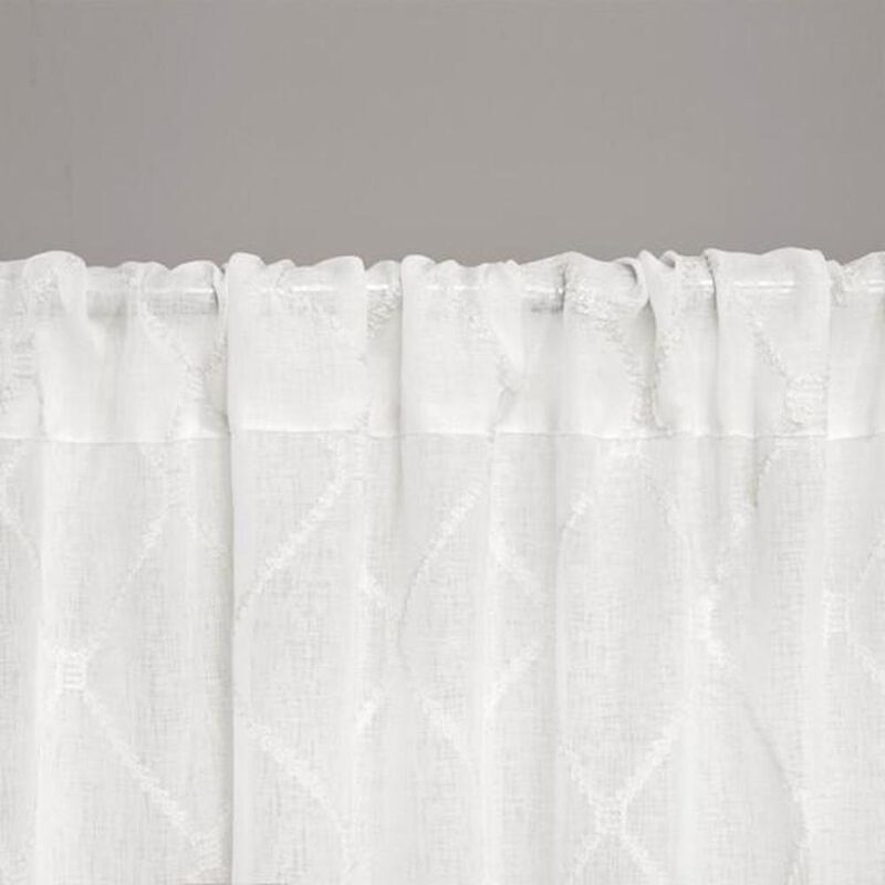 Belen Kox Embroidered Diamond Sheer Window Curtain, Belen Kox