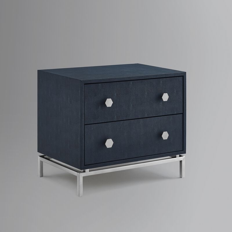 Nicole Miller Emmi Faux Shagreen Side Table