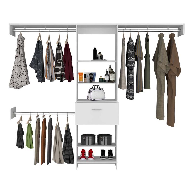 250 Closet System British, Bedroom, White