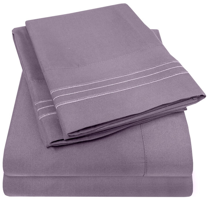 5 Piece Sheet Set, Ultra Soft 1800 Series Collection - Split King, Royal Blue