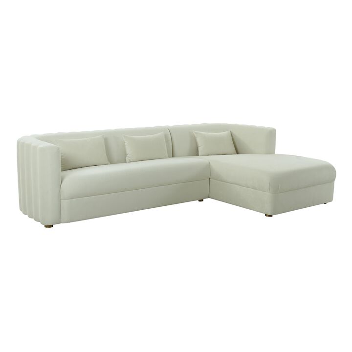 Callie Navy Velvet Sectional - RAF