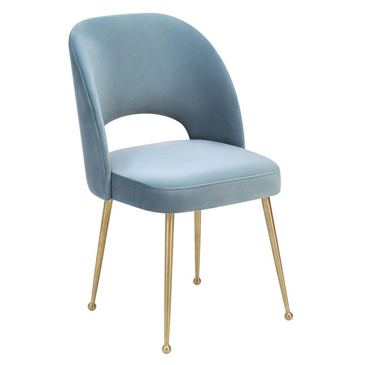 Belen Kox Coastal Sea Blue Velvet Chair, Belen Kox