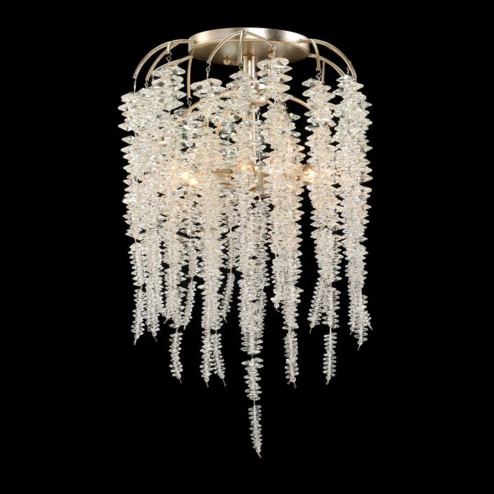 Cascading Crystal Six-Light Semi-Flush