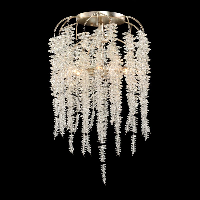 Cascading Crystal Six-Light Semi-Flush
