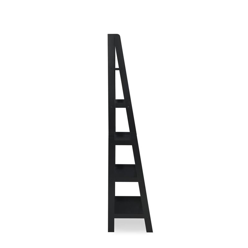 Linon Acadia Ladder Bookshelf, Black