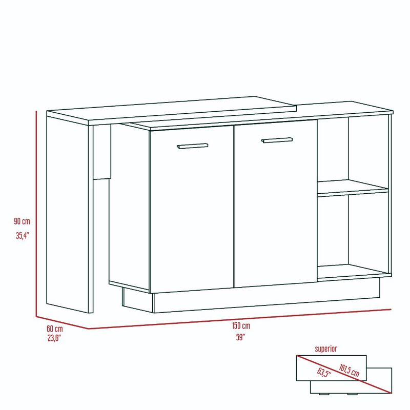 Kitchen Island Ohio, Kitchen, Black / Light Oak