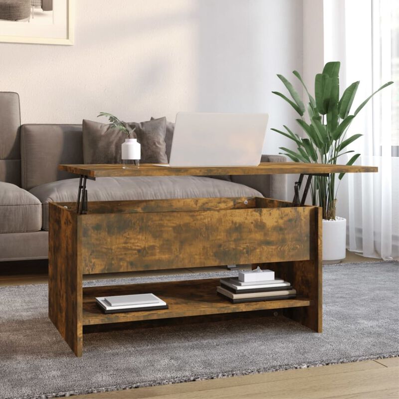 vidaXL Coffee Table Smoked Oak 31.5"x19.7"x15.7" Engineered Wood