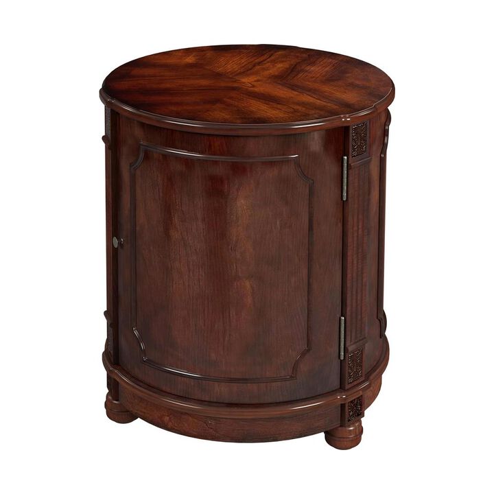 Drum 20"W Drum Side Table, Dark Brown, Belen Kox