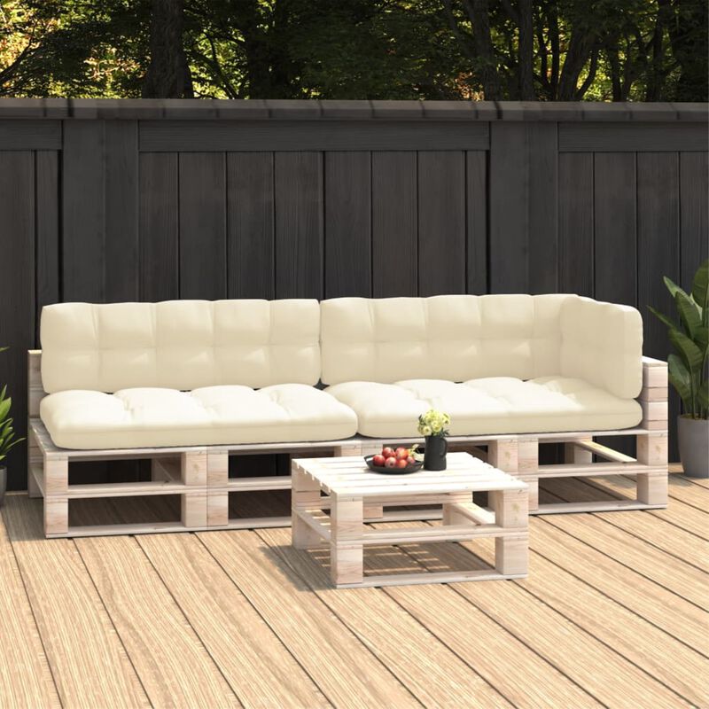 vidaXL Pallet Sofa Cushions 5 pcs Cream
