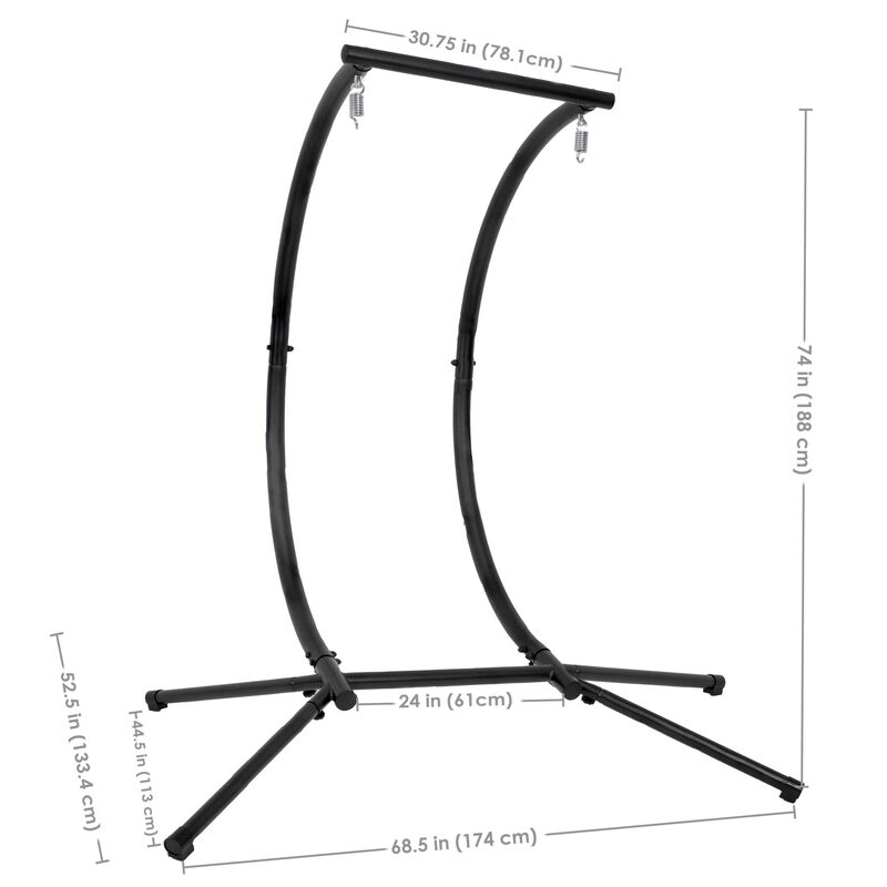 Sunnydaze Andrei Steel Double Egg Chair Stand - Black
