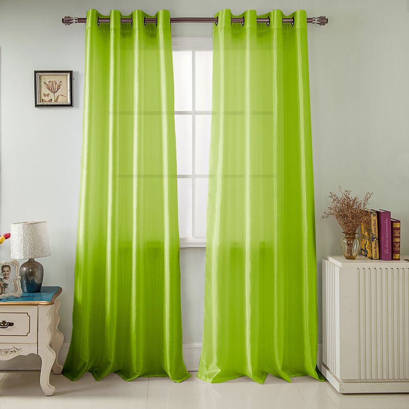 Olivia Gray Nancy Elegant Faux Silk Grommet Curtain Panel - Easy to Install Machine Washable Polyester Curtain Panels - 54 x 63-inch each - Aqua