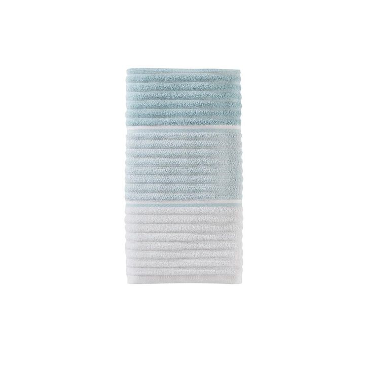Saturday Knight Ltd Planet Ombre Woven Distinctive Bath Hand Towel Set - 2 Piece - 16x26", Aqua