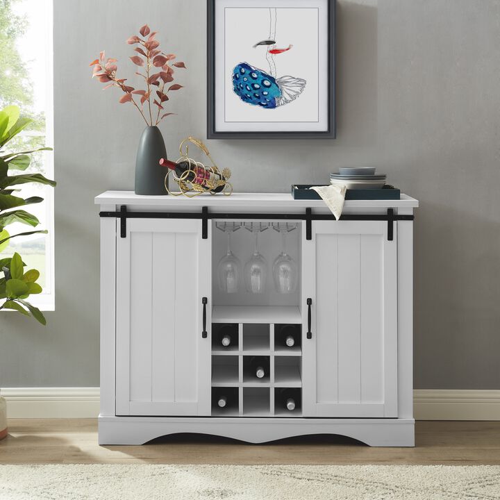 FESTIVO Rustic 47-inch Bar Cabinet with Sliding Barn Door