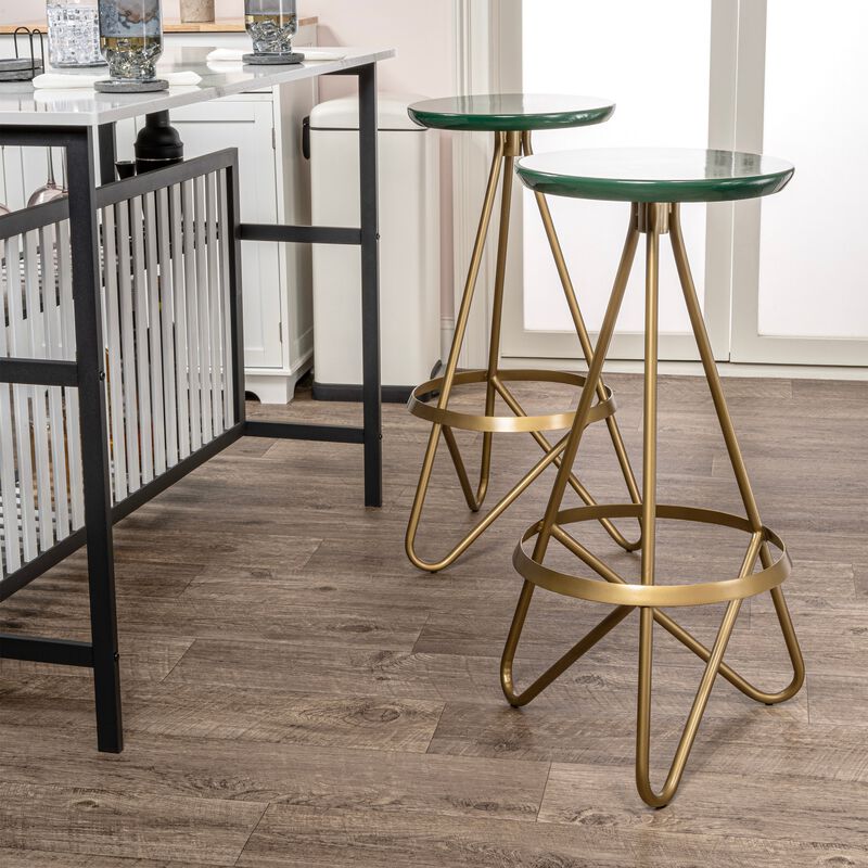 Spiroa 30" Modern Industrial Metal Backless Circular Bar Stool