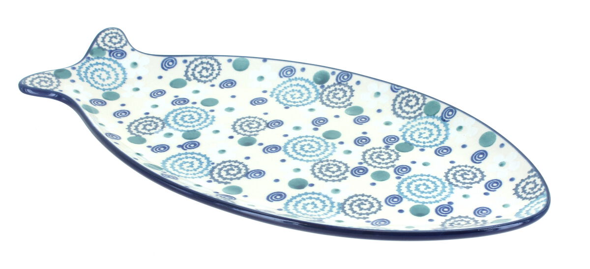 Blue Rose Polish Pottery Summer Fun Medium Fish Platter