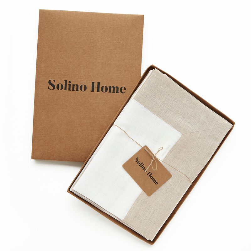 Solino Home 100% Pure Linen Dinner Napkins 20 x 20 Inch Set of 4 | Contempo for Thanksgiving, Christmas