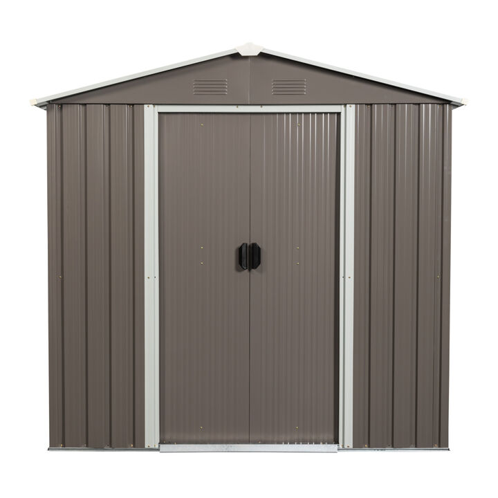 6FT X 5FT Outdoor Metal Storage Shed Gray