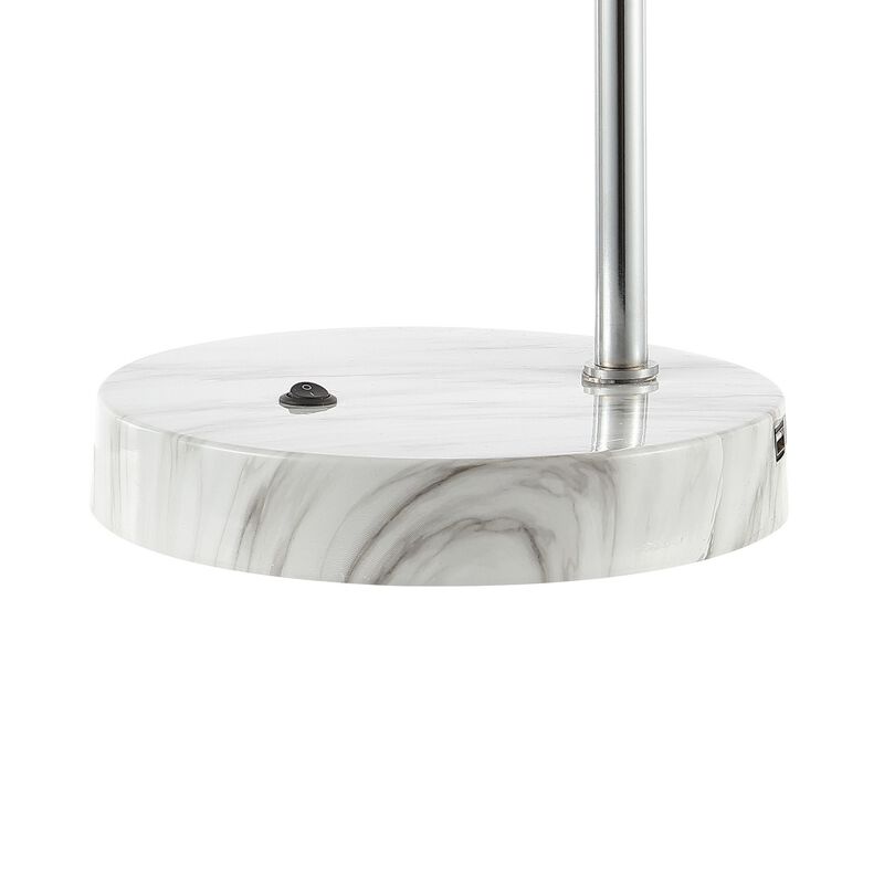 Ada Industrial Contemporary Iron/Glass LED Task Lamp with USB Charging Port