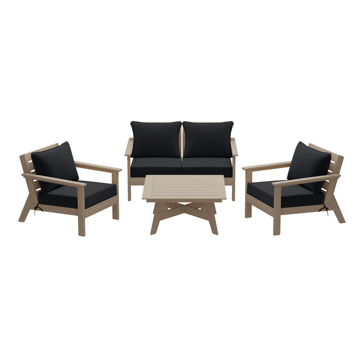 WestinTrends Outdoor 5-Piece Modular Sectional Patio Furniture Sofa Set