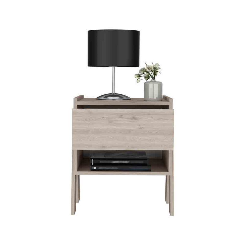 Nightstand Ferku, Bedroom, Light Gray