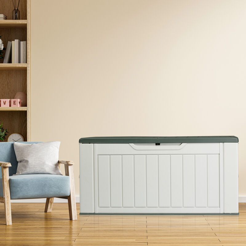 Weather-Resistant 158-Gallon Resin Deck Box for Outdoor Storage