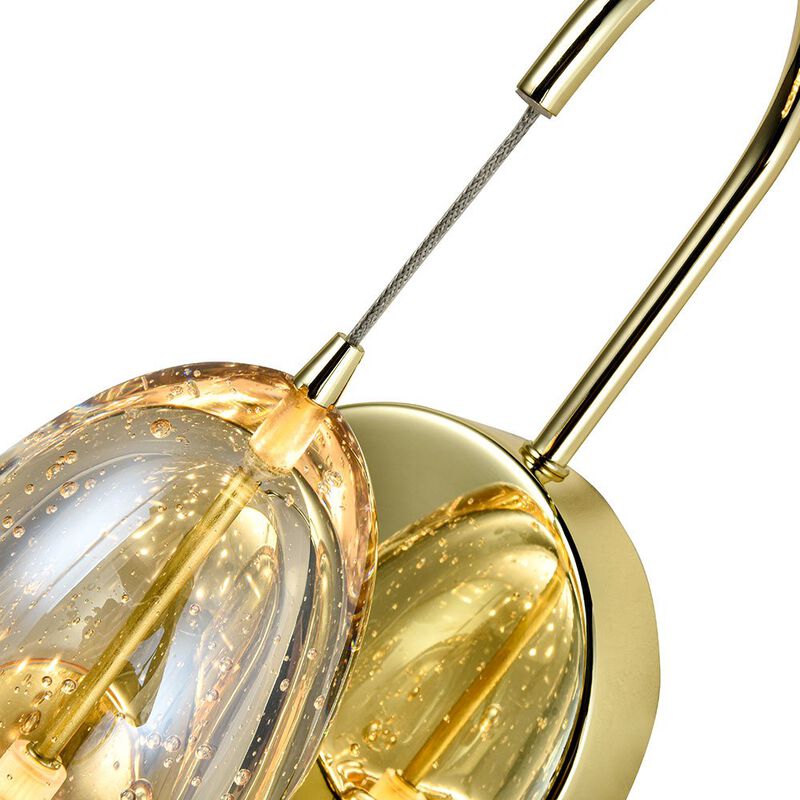 VONN Lighting Integrated LED Wall Sconce Light with Champagne Glass Shade in Gold