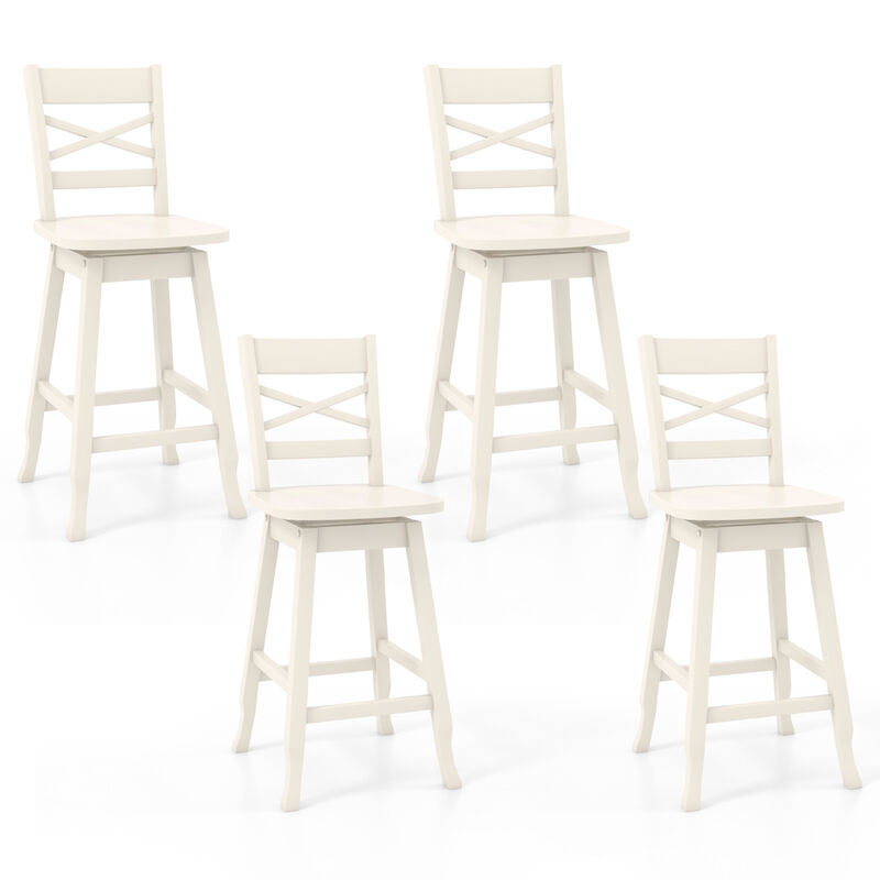 Swivel 24-Inch Counter Height Stool Set of 2 with Inclined Backrest