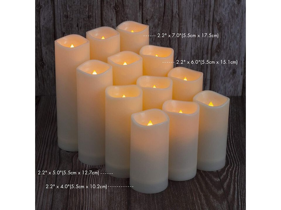 Aignis Flameless LED Candles Battery Operated with 10-Key Remote and Timer