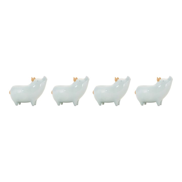 Set of 4 Chic Pig Planters – Unique Pig Planters for Indoor, Outdoor, and Garden Decor