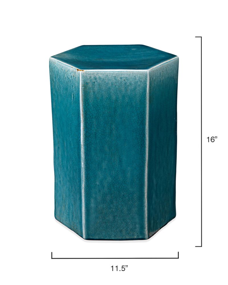 Porto Ceramic Indoor/Outdoor Side Table-Small, Azure