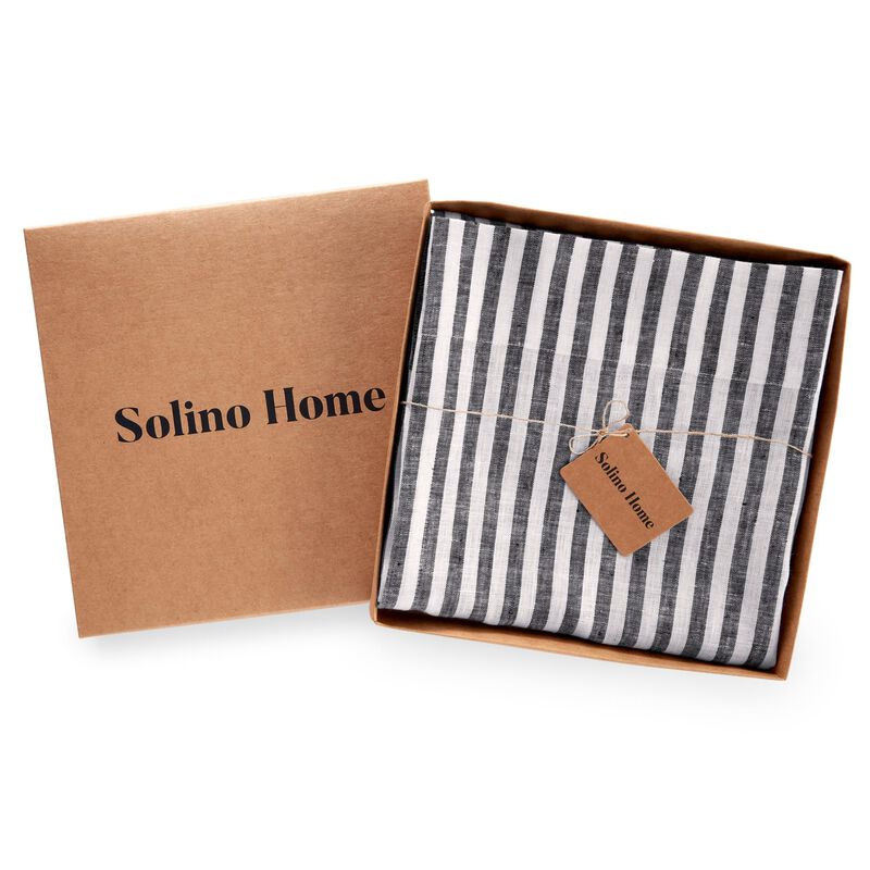 Solino Home 100% Pure Linen Amalfi Stripe Curtain