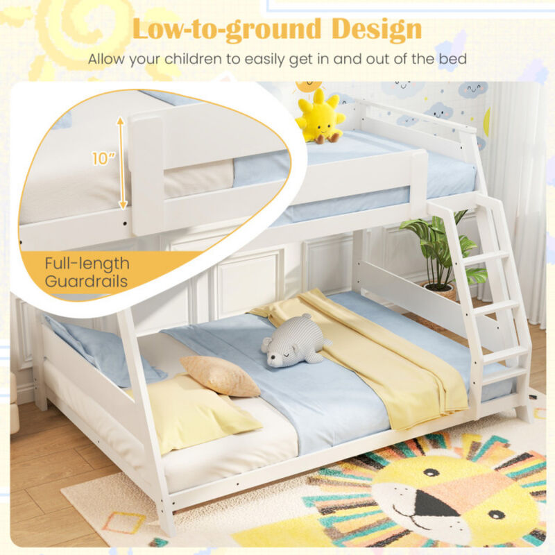 Low Bunk Bed with Reversible Ladder