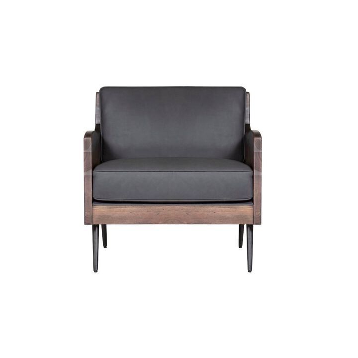 Jofran Karma Genuine Leather Solid Wood Rustic Accent Chair