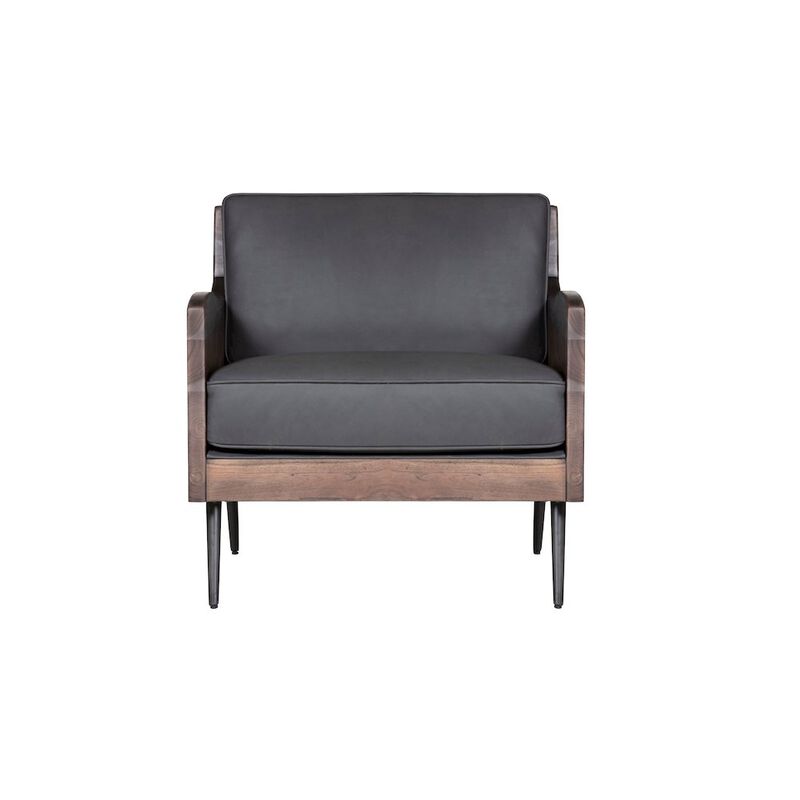 Jofran Karma Genuine Leather Solid Wood Rustic Accent Chair