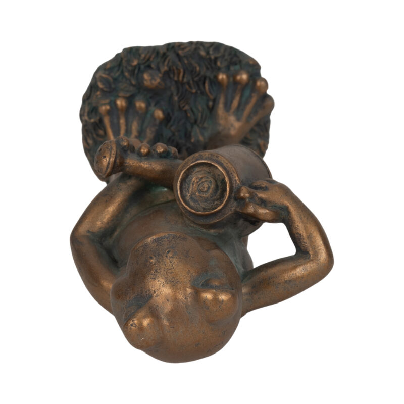 10" Frog with Watering Can Statue