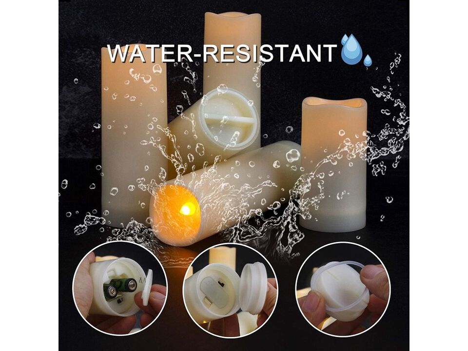 Hausware Waterproof Outdoor Flameless Candles Battery Operated