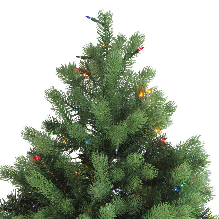 6.5' Pre-Lit Noble Fir Full Artificial Christmas Tree - Multi-Color Lights