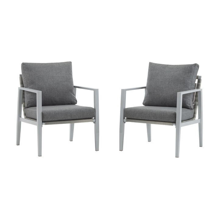Merax Outdoor Lounge Chair with Sleek Rope Accents