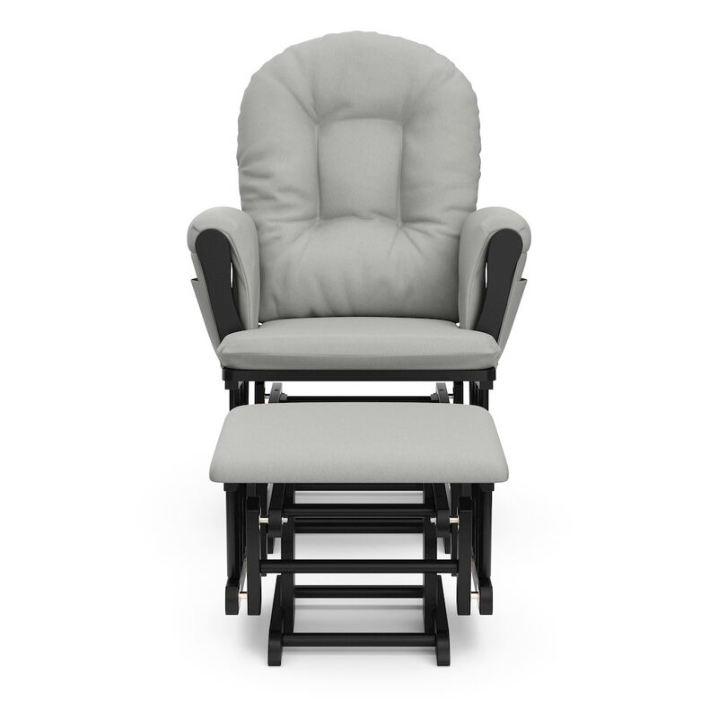Storkcraft Hoop Glider and Ottoman - Black with Light Gray
