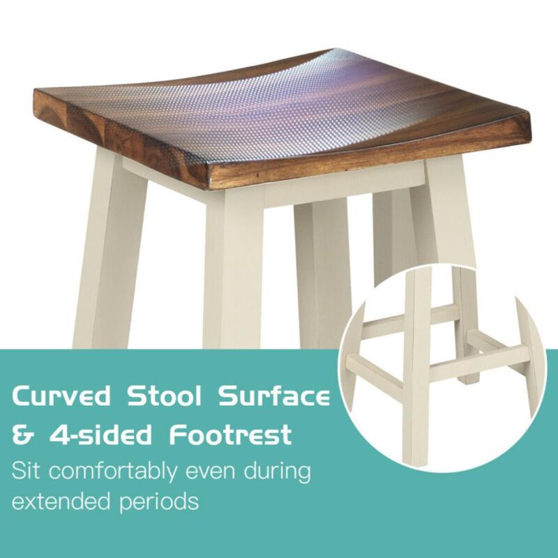 Hivvago Counter Height Pub Table with 2 Saddle Bar Stools