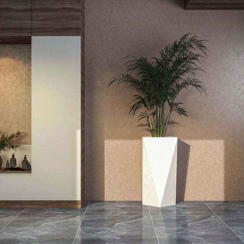 LeisureMod Aloe Series Fiberstone and MgO Clay 35" Planter