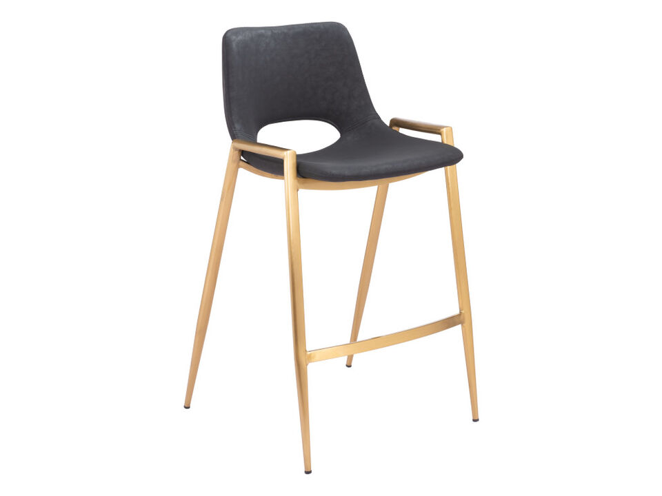 Desi Counter Stool (Set of 2) Black & Gold