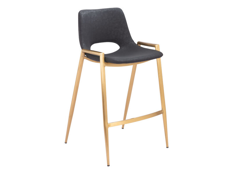 Desi Counter Stool (Set of 2) Black & Gold