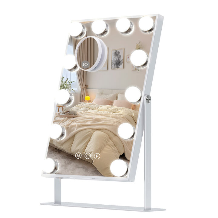12''  × 16'' in Hollywood  Vanity Makeup Mirror With Lights 12 LED Bulbs