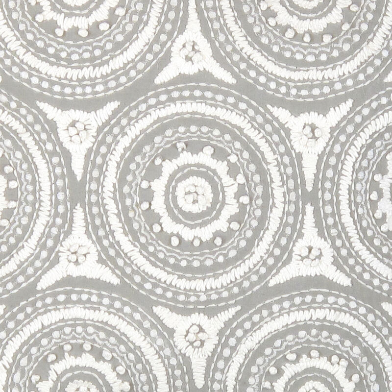 Pasargad Home Naples Embroidered Pillow, Grey/Ivory