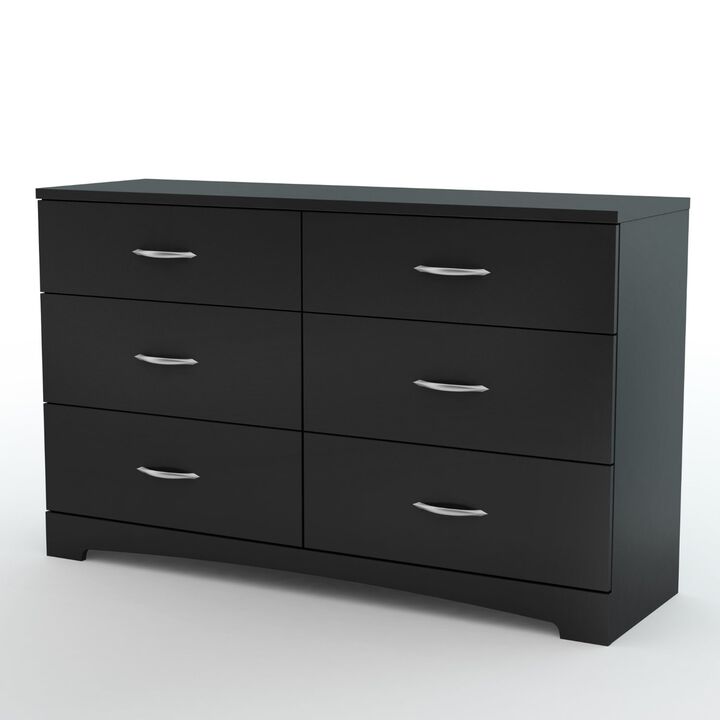 Hivvago 6-Drawer Dresser for Contemporary Bedroom in Black Finish
