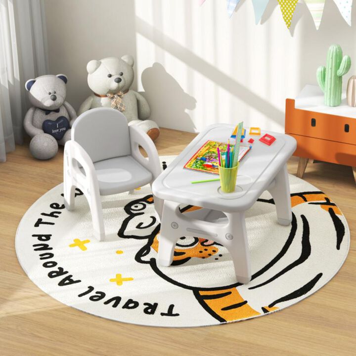 Hivvago Kids Activity Table and Chair Set with Montessori Toys for Preschool and Kindergarten