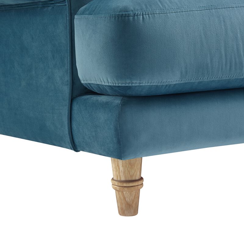 Rustic Manor Bridgette Velvet/Linen Chaise Sofa