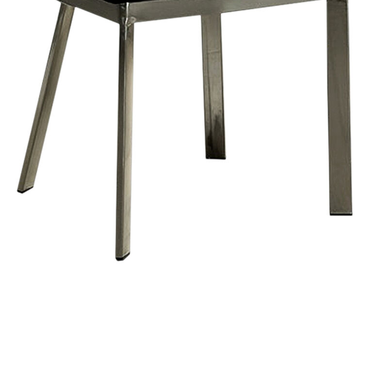 Orla Contemporary Side Chair With Black Microfabric Seat, Set of 2-Benzara